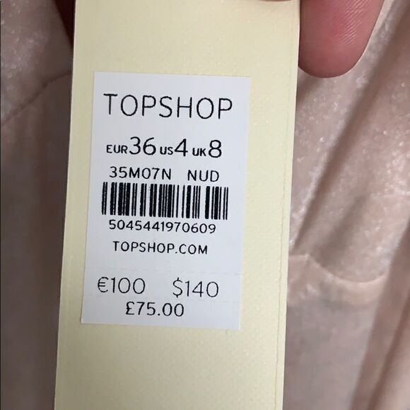 Topshop Blush Foil Cold Shoulder Slit Maxi Dress - Picture 5 of 8